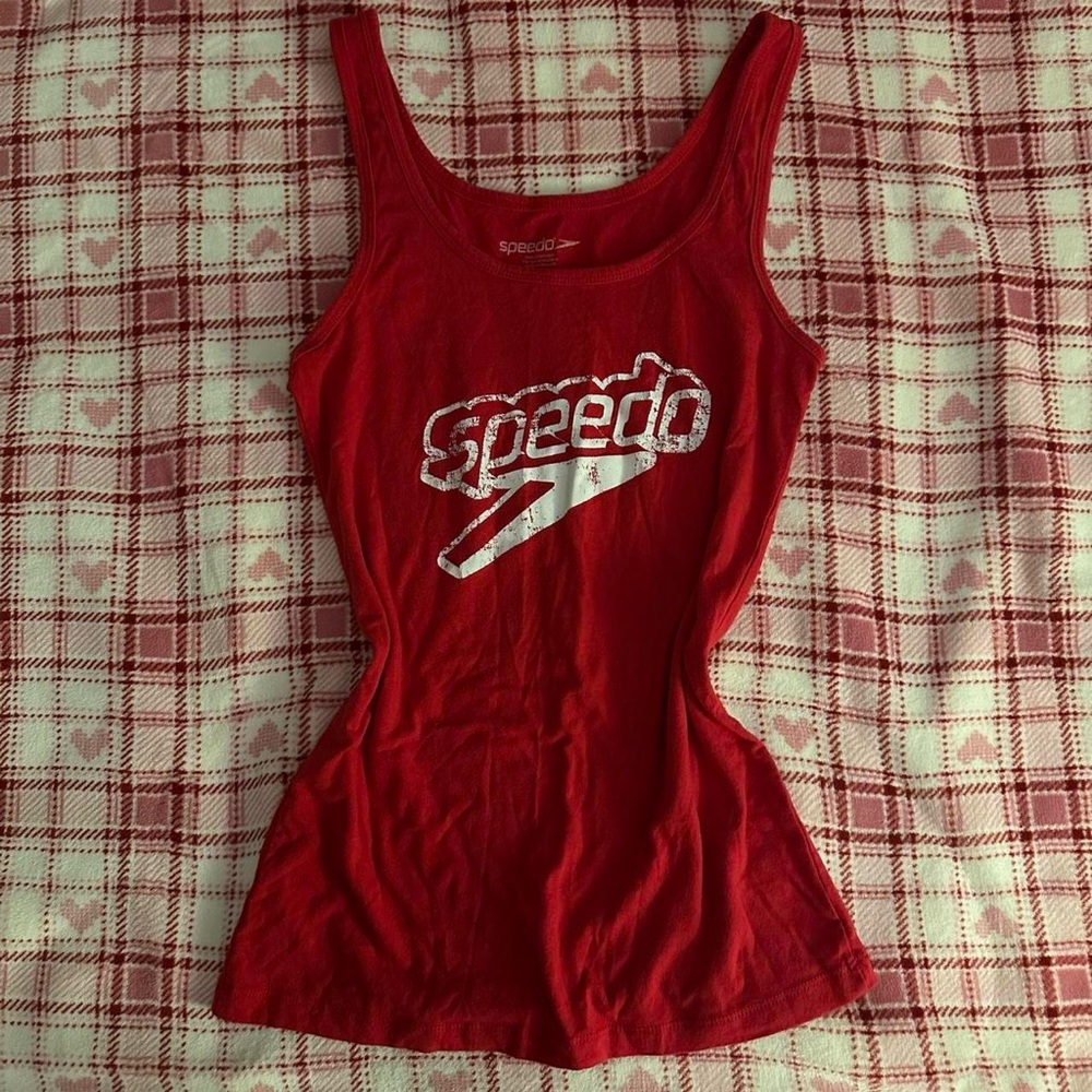 Speedo Red Fitted Sleeveless Tank Top